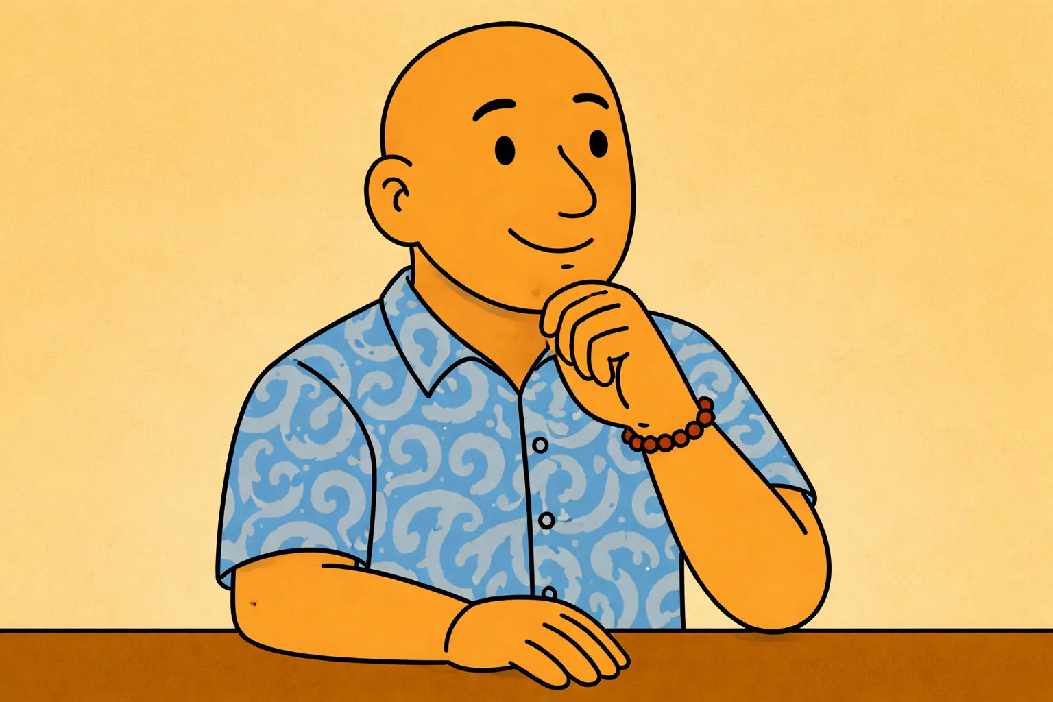 Illustration of David the Psychologist sitting thoughtfully